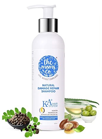 The Moms Co. Natural Damage Repair KA + Hair Shampoo with Keratin and Moroccan Argan Oil